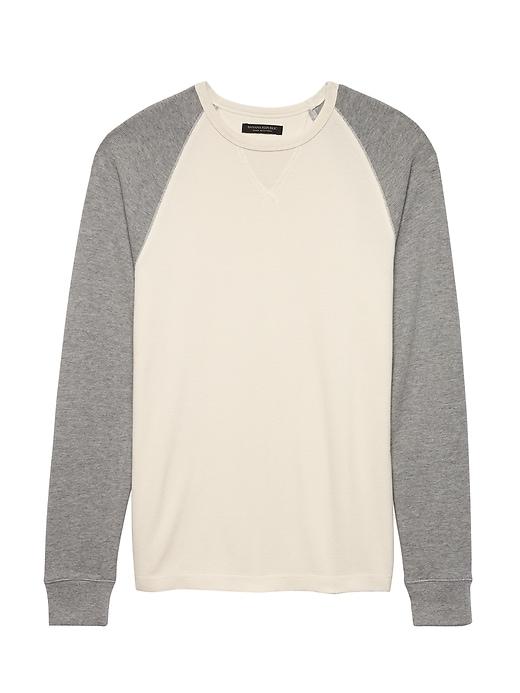 Banana Republic Mens Waffle-knit Cotton-modal Baseball T-shirt Transition Cream Size Xxl