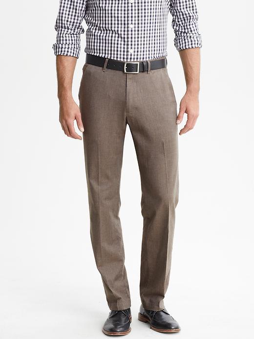 Banana Republic Straight Fit Brown Cotton Trouser