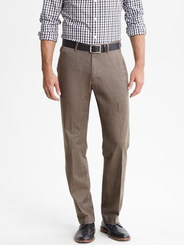 Banana Republic Straight Fit Brown Cotton Trouser