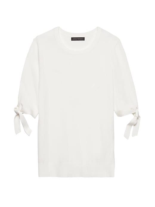 Banana Republic Womens Tie-sleeve Sweater Top White Size Xxl