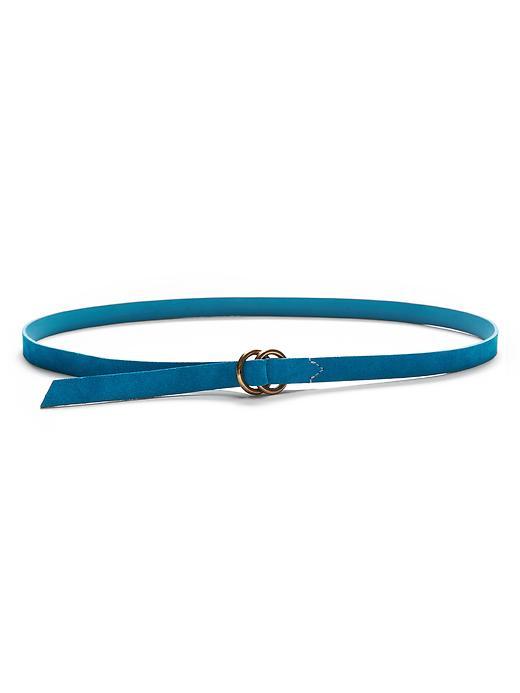 Banana Republic Italian Suede Double O Ring Belt Size M/l - Laser Blue
