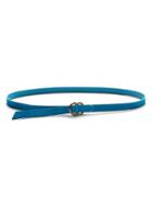 Banana Republic Italian Suede Double O Ring Belt Size M/l - Laser Blue