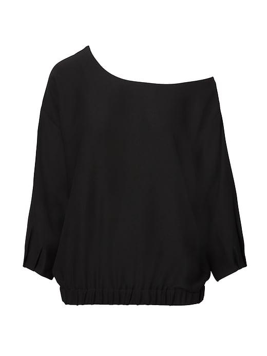 Banana Republic Womens One-shoulder Blouse Black Size S