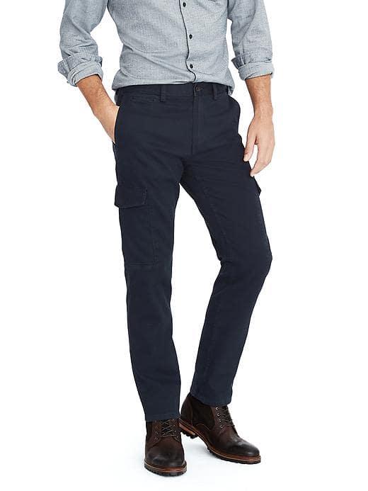 Banana Republic Mens Heritage Aiden Twill Cargo Pant - Navy