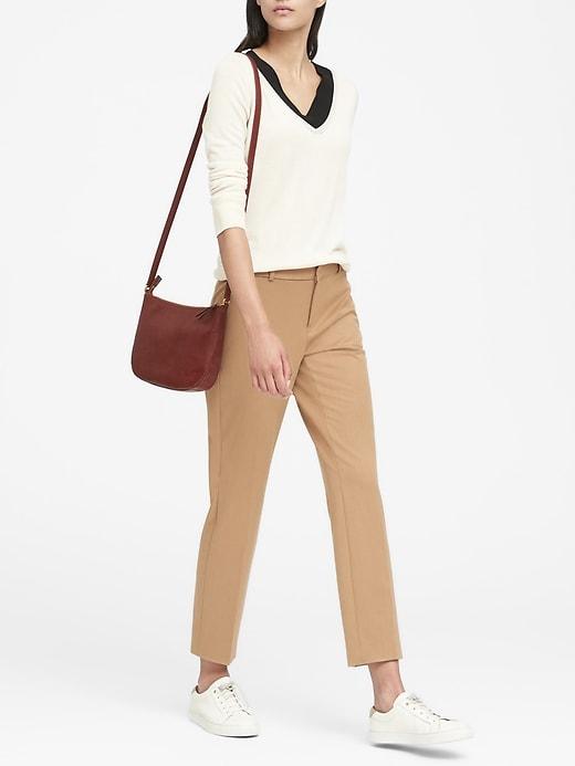 Banana Republic Womens Avery Straight-fit Machine-washable Ankle Pant Camel Size 14