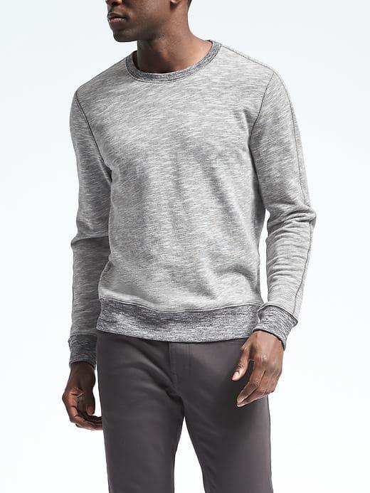 Banana Republic Mens French Terry Sweatshirt - Twilight Navy
