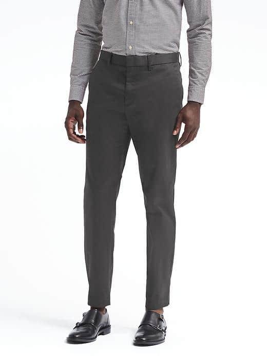 Banana Republic Mens Mason Tapered Rapid Movement Chino - Charcoal