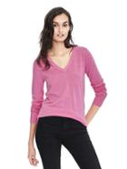 Banana Republic Womens Merino Sweater Vee - Pop Pink