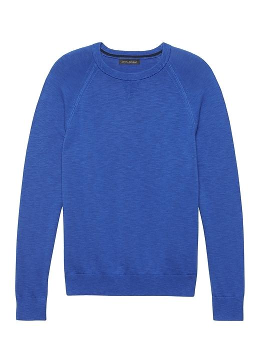 Banana Republic Mens Textured Cotton Crew-neck Sweater Blue Galaxy Size Xl