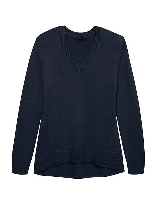 Banana Republic Womens Supersoft Cotton Blend V-neck Sweater Navy Size S