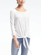 Banana Republic Womens Fluted Sleeve Waist Tie Top - White