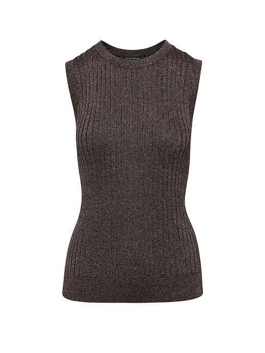 Banana Republic Womens Petite Metallic Sweater Shell New Bronze Size M