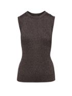 Banana Republic Womens Petite Metallic Sweater Shell New Bronze Size M
