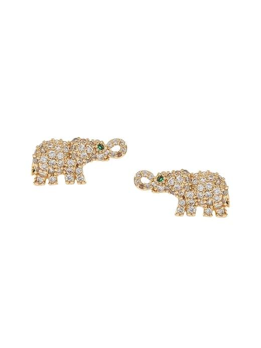 Banana Republic Pav Elephant Stud Earrings