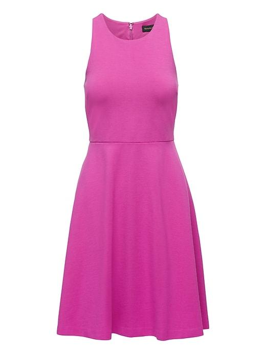 Banana Republic Womens Ponte Fit-and-flare Dress Hot Bright Pink Size 0