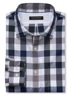 Banana Republic Mens Classic Fit Non Iron Gray Gingham Shirt Size L Tall - Vintage Gray