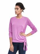 Banana Republic Womens Merino Tie Front Relaxed Pullover - Neon Violet