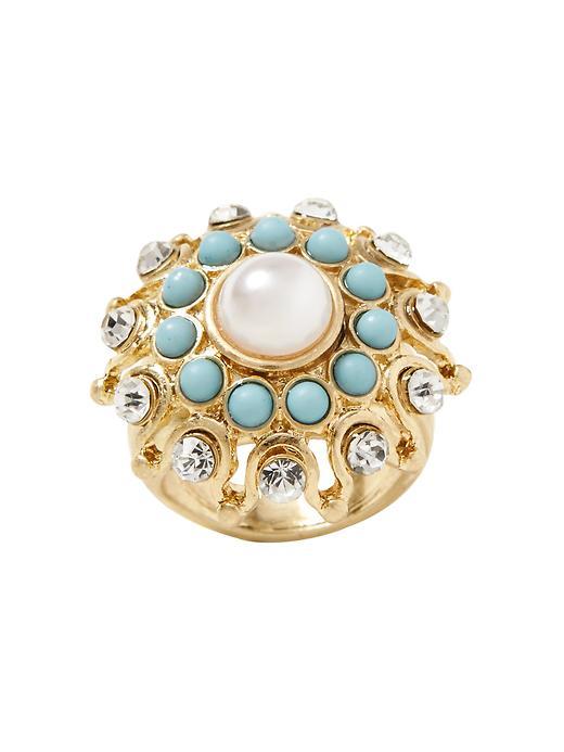 Banana Republic Blooming Bud Cocktail Ring Size 6 - Gold