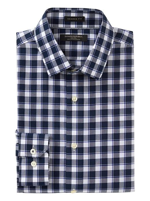 Banana Republic Mens Camden Standard Fit Non Iron Stretch Check Shirt - Anchor Royal