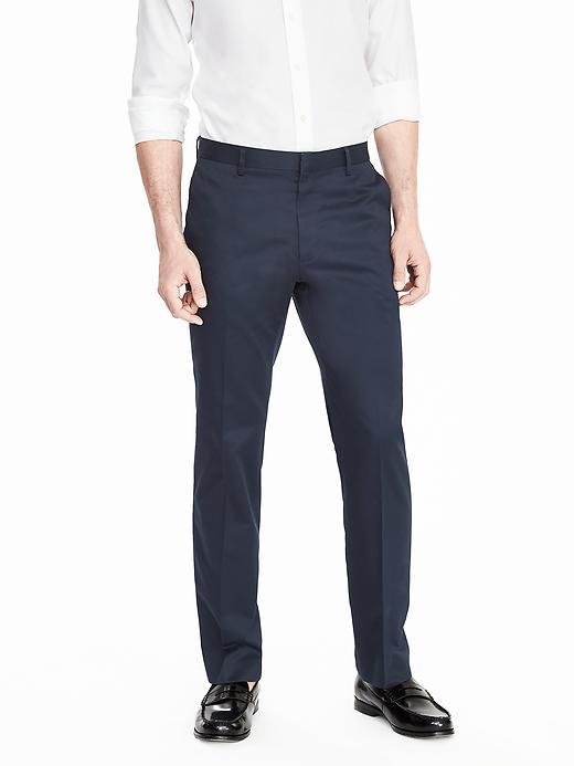 Banana Republic Mens Tailored Slim Non Iron Cotton Pant Size 32w 36l Tall - Navy