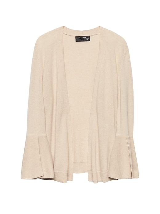 Banana Republic Womens Cashmere Flared-sleeve Open Cardigan Sweater Canvas Size M