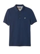 Banana Republic Mens Slim Signature Pique Polo Shirt Navy Star Size M