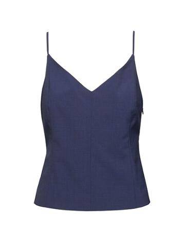 Banana Republic Womens Plaid Machine-washable Italian Wool Blend Camisole Blue Plaid Size 20