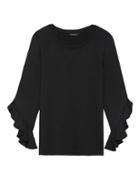 Banana Republic Womens Soft Jersey Flutter-sleeve T-shirt Black Size M