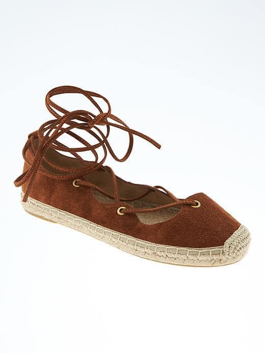 Banana Republic Lace Up Ballet Espadrille - Whiskey