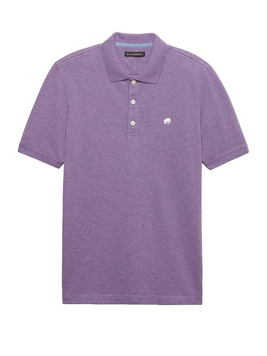 Banana Republic Mens Solid Pique Polo Shirt Heather Purple Size Xxs