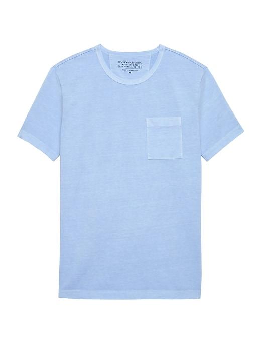 Banana Republic Mens Authentic Supima Cotton Garment Dyed T-shirt Allports Blue Size Xl