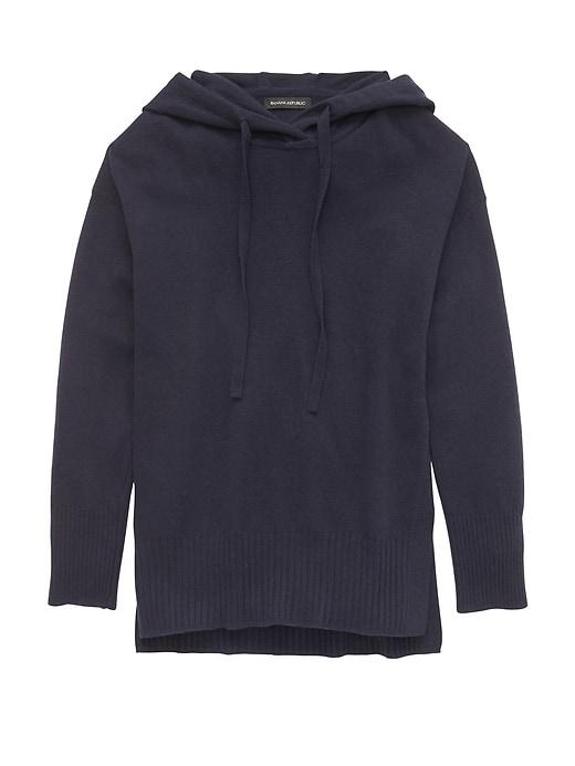 Banana Republic Womens Italian Merino-blend Sweater Hoodie Navy Size S