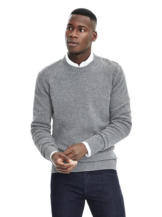 Banana Republic Mens Merino Wool Pullover Crew - Wood Ash