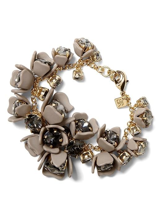 Banana Republic Womens Matte Floral Bracelet Artisan Gray Size One Size