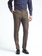 Banana Republic Mens Slim Solid Linen Suit Trouser - Brown