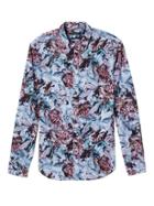 Banana Republic Mens Grant Fit Floral Cotton Shirt - Blue Floral