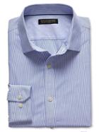 Banana Republic Mens Light Blue Updated Classic Fit Non-iron Striped Shirt - Light Blue