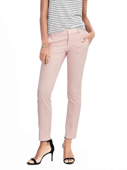 Banana Republic Womens Ryan Fit Stretch Pant - Pale Pink