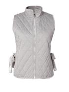 Banana Republic Womens Quilted Vest With Velvet Trim Heather Gray Size Xs