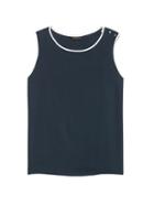 Banana Republic Womens Button-shoulder Top Navy Size M
