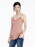 Banana Republic Strappy Lace Trim Top Size L Petite - Baked Clay