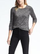 Banana Republic Womens Signature Gray Jersey Long Sleeve Tee - Dark Grey Heather
