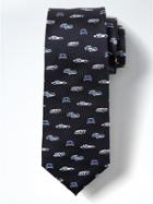 Banana Republic Mens Car Print Silk Nanotex Tie Navy Size One Size