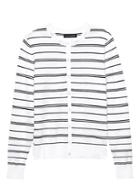 Banana Republic Womens Stretch-cotton Cardigan Sweater Stone Stripe Size M
