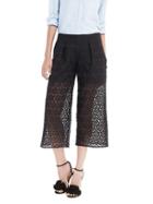 Banana Republic Womens Lace Wide Leg Crop Pant Size 0 Regular - Black