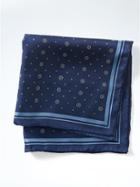 Banana Republic Foulard Silk Pocket Square - Navy Star
