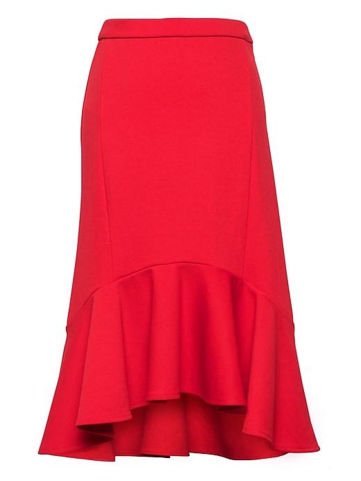 Banana Republic Womens Knit High-low Hem Trumpet Skirt Ultra Red Size 0