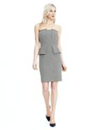 Banana Republic Womens Strapless Peplum Dress - Black/white