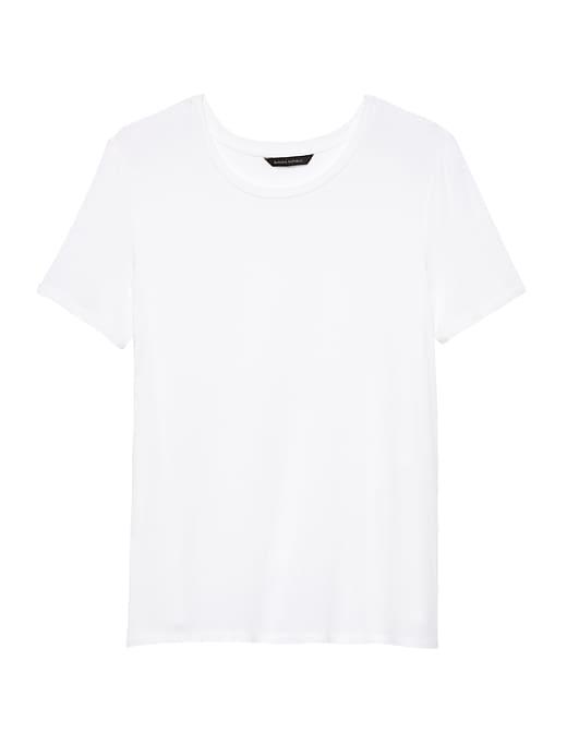 Banana Republic Womens Stretch-modal Cross-back T-shirt White Size Xs
