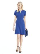 Banana Republic Womens Short Sleeve A Line Vee Neck Dress - Ultramarine